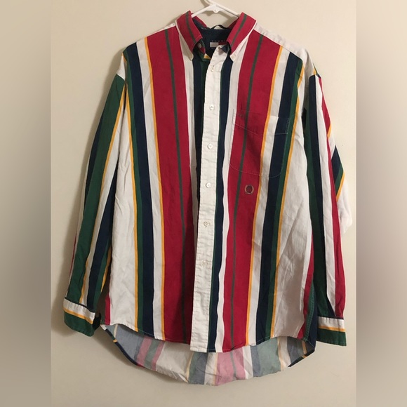 Tommy Hilfiger Men’s Multicolor Striped Button-Down Shirt - Picture 1 of 4